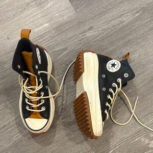 Stylish Black and White High-Top Sneakers